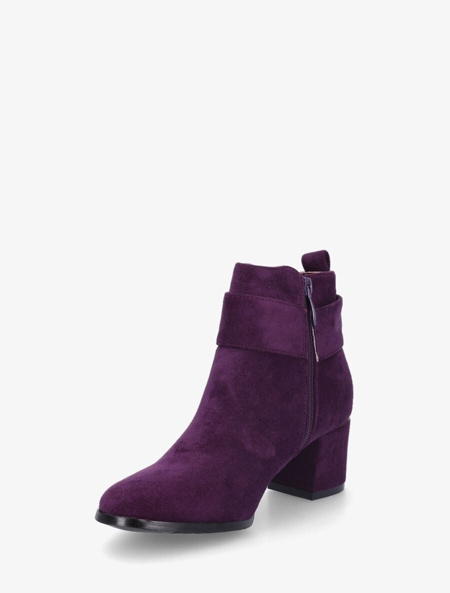 Bottines à boucle en suédine - Violet - 3
