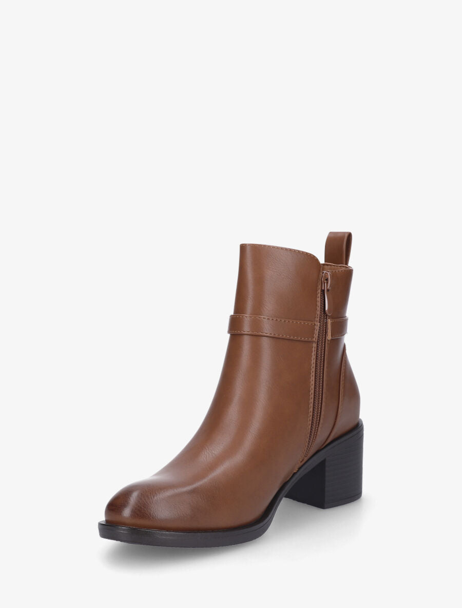 Bottines élastiquées sanglées - Camel - 3