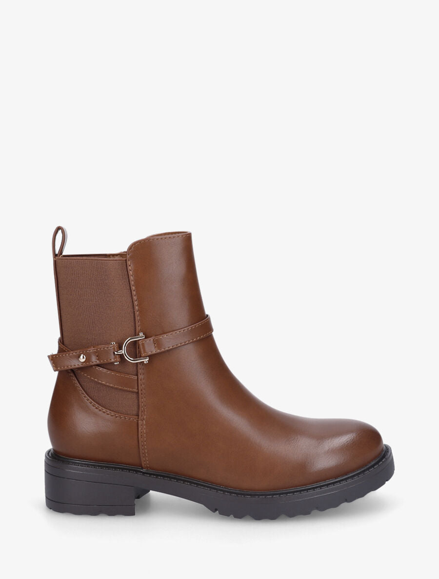 Bottines plates montantes - Camel - 1