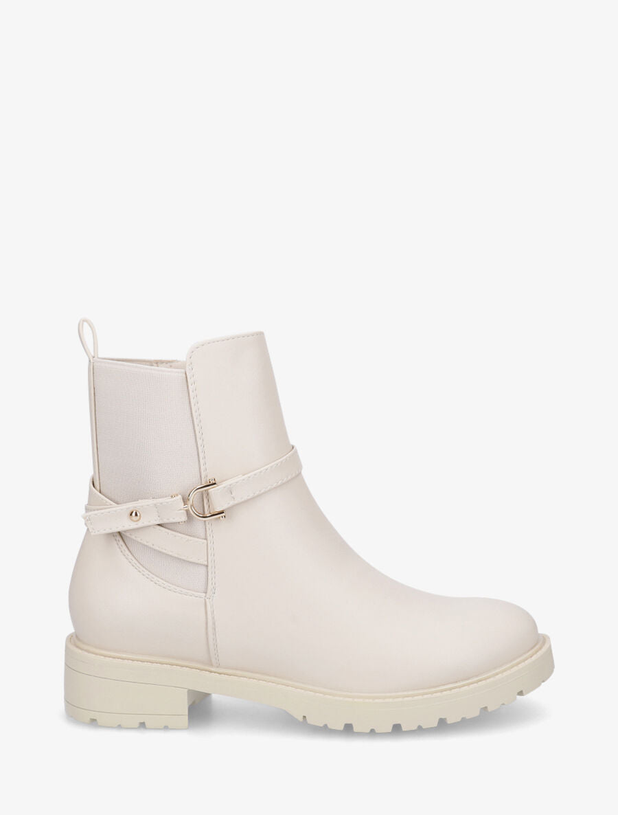 Bottines plates montantes - Beige - 5
