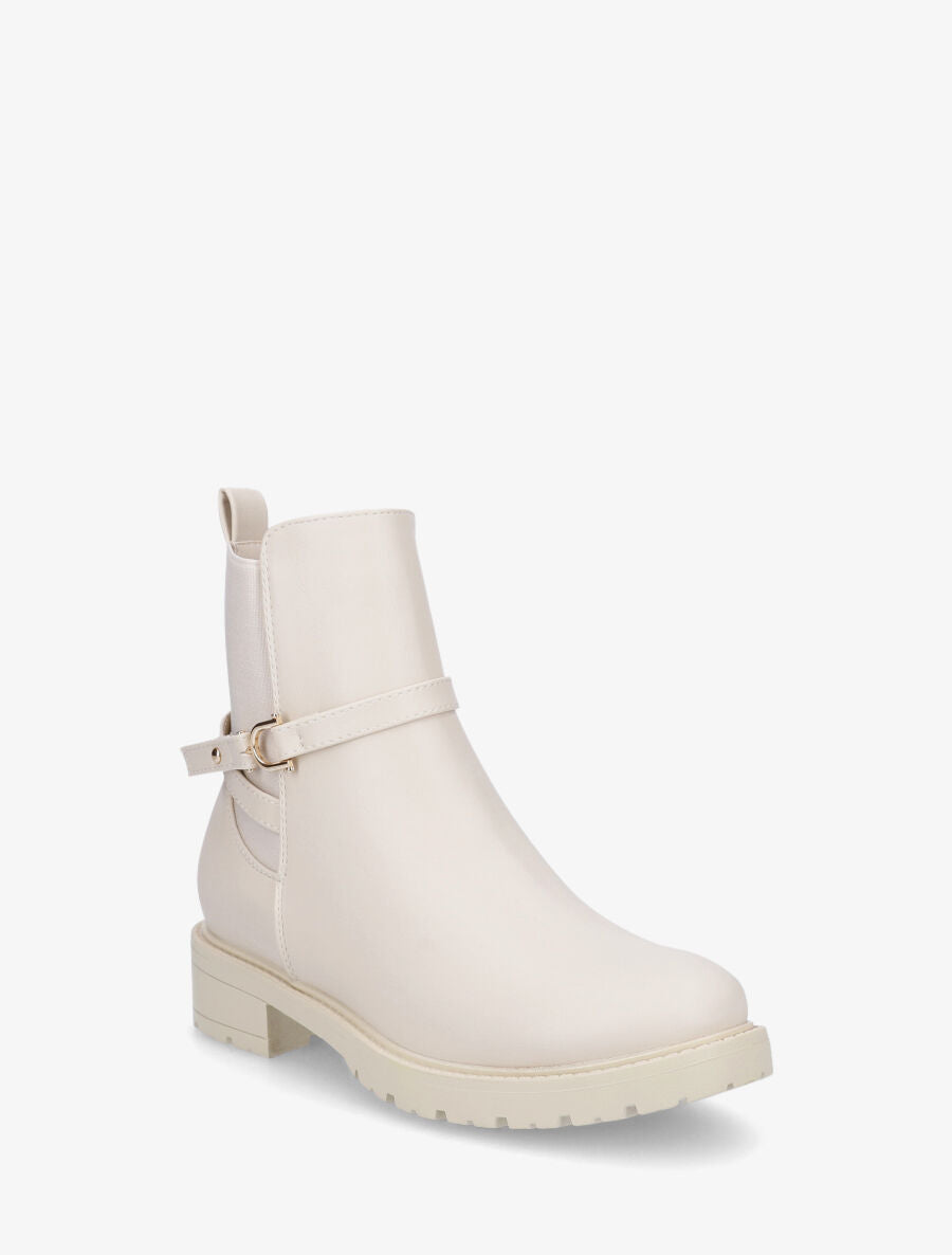 Bottines plates montantes - Beige - 2