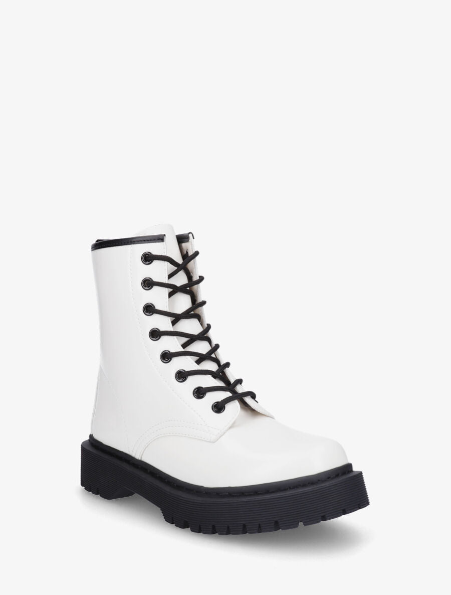 Bottines montantes à lacets - Blanc - 2