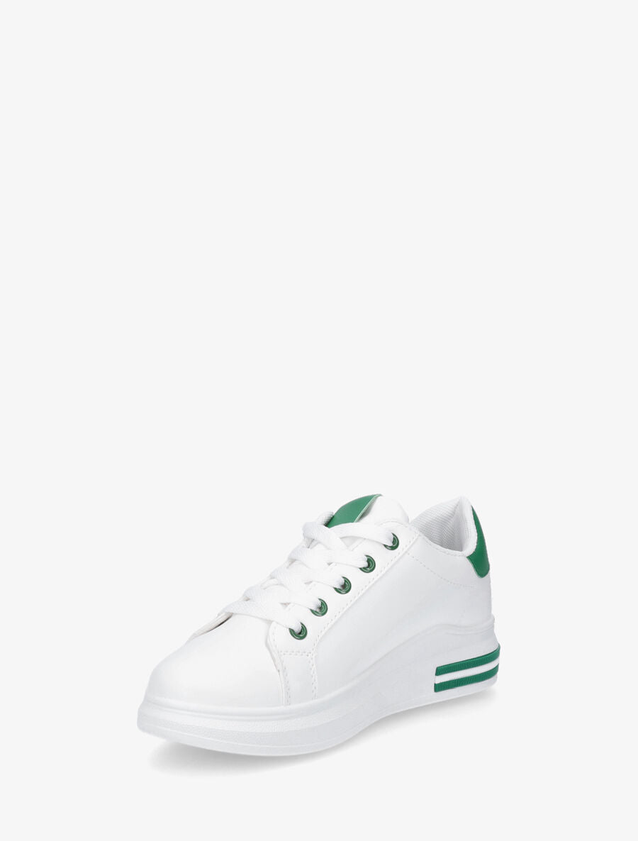 Baskets classiques en simili - Blanc/vert - 3