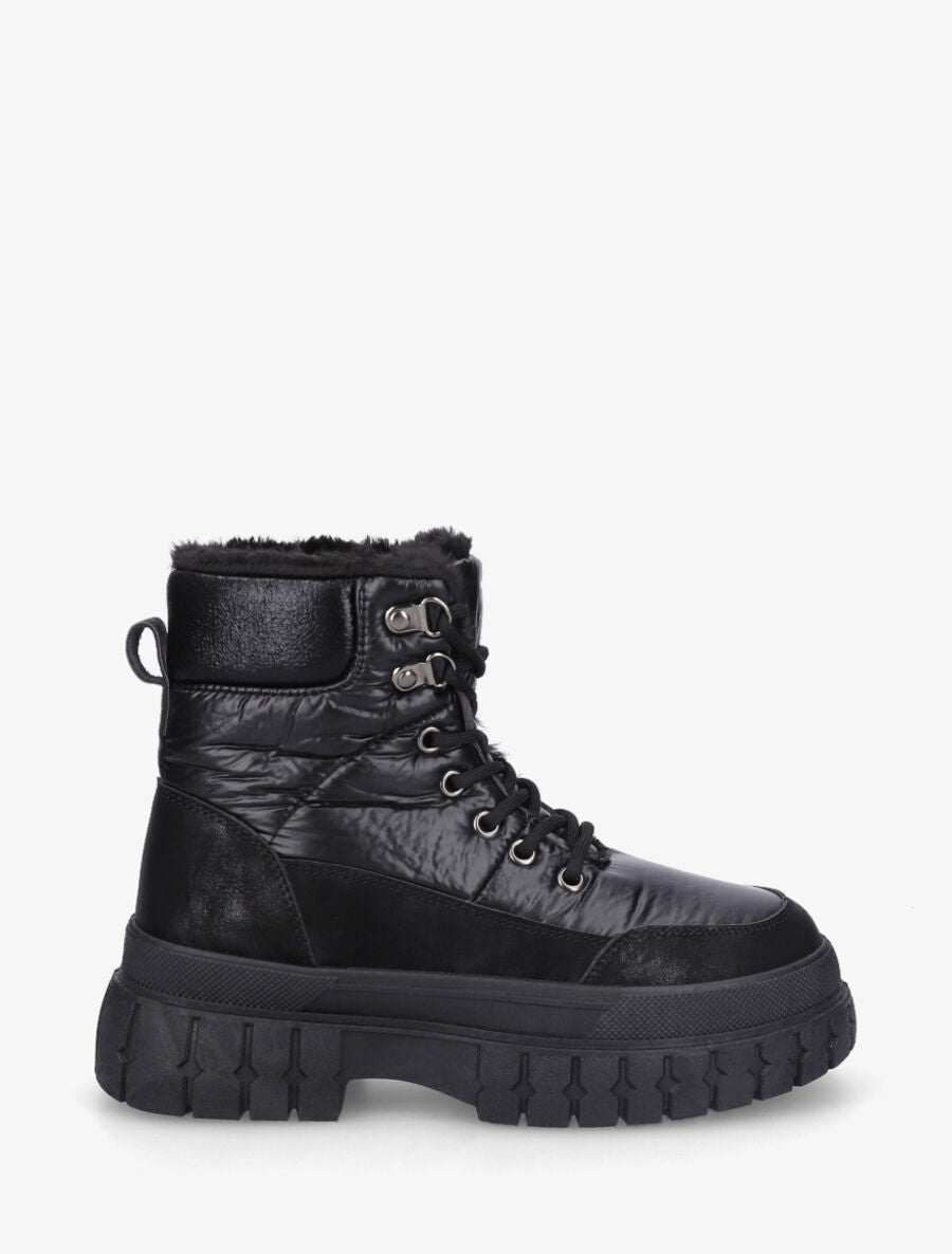 Bottines fourrés effet matelassé - Noir - 1