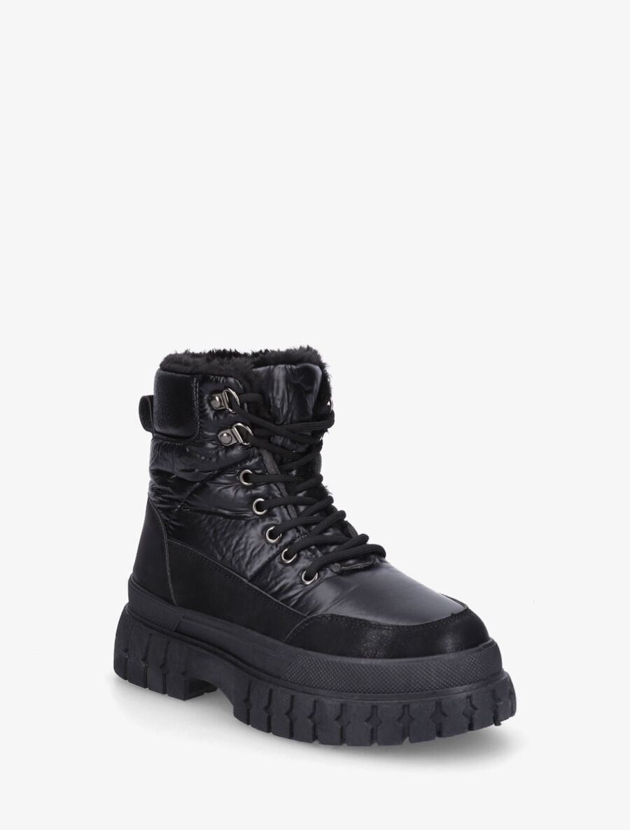 Bottines fourrés effet matelassé - Noir - 2