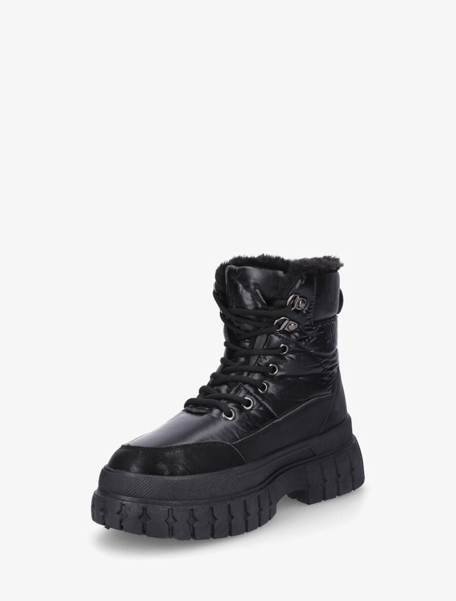Bottines fourrés effet matelassé - Noir - 3