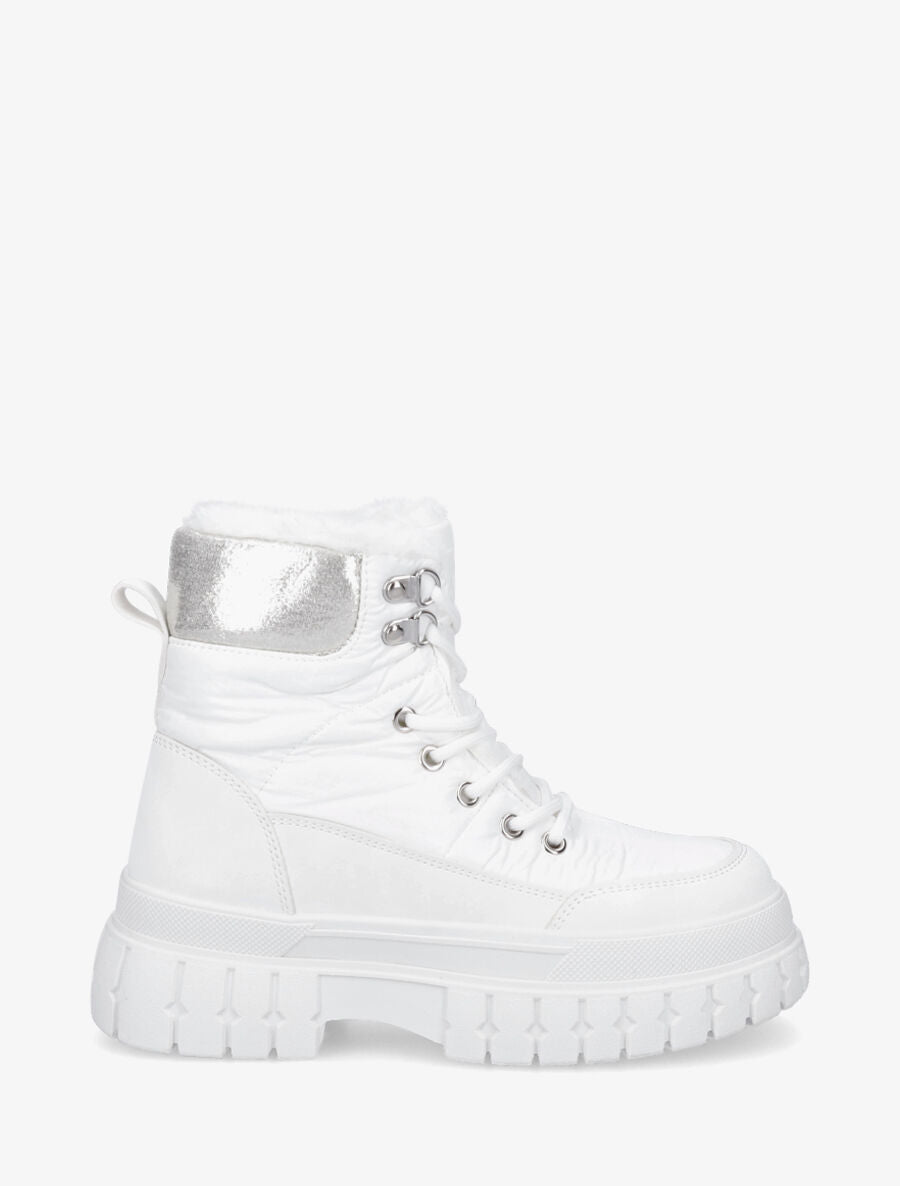 Bottines fourrés effet matelassé - Blanc - 1