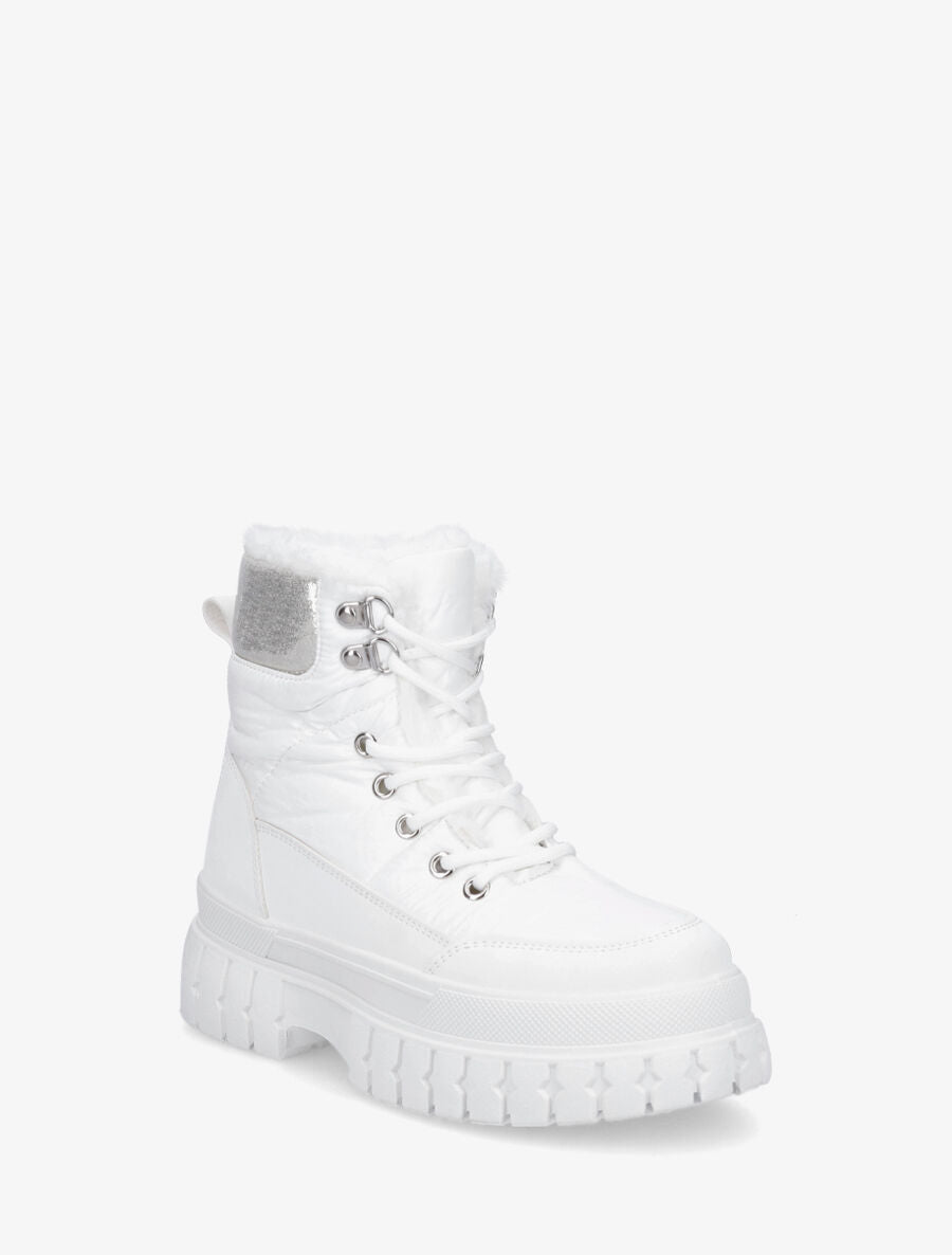 Bottines fourrés effet matelassé - Blanc - 2