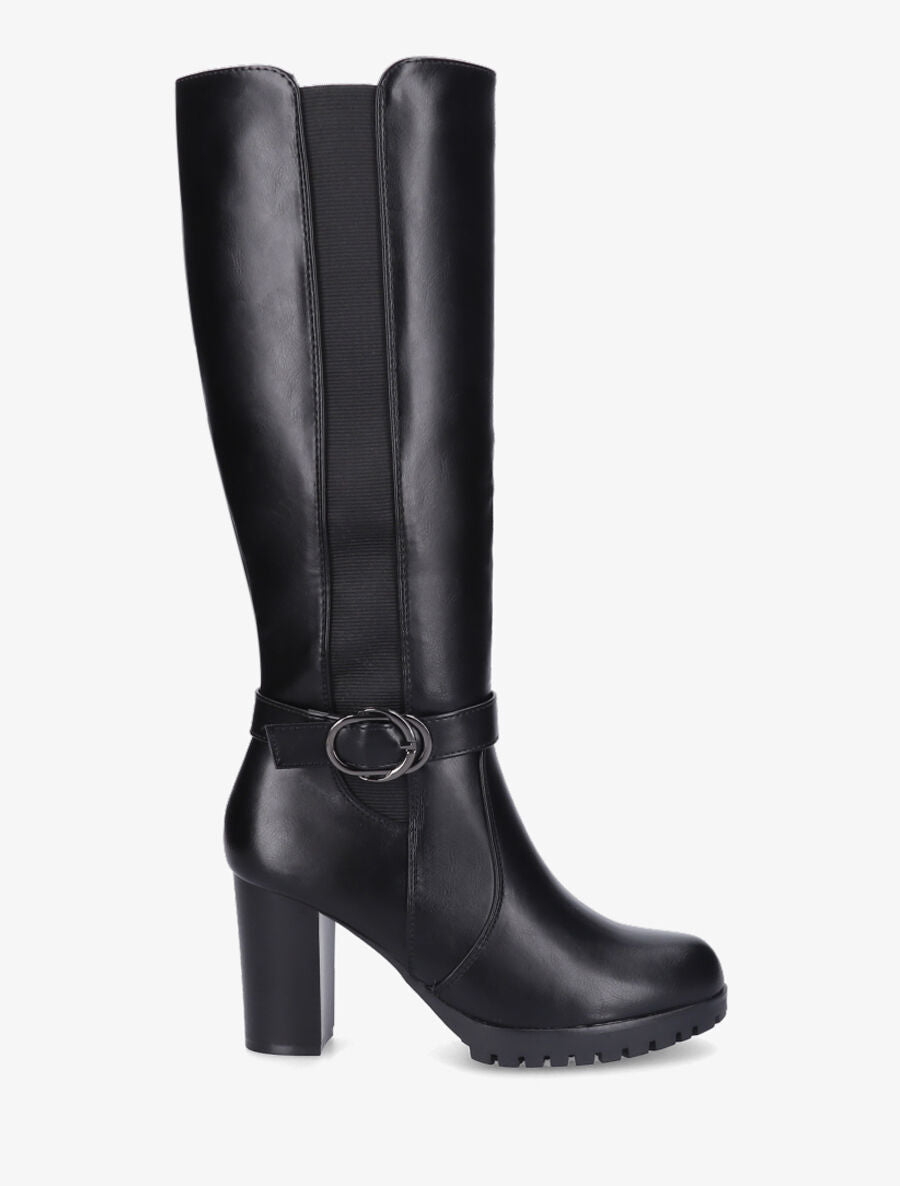 Bottes à talon et boucle élastiquées - Noir - 5