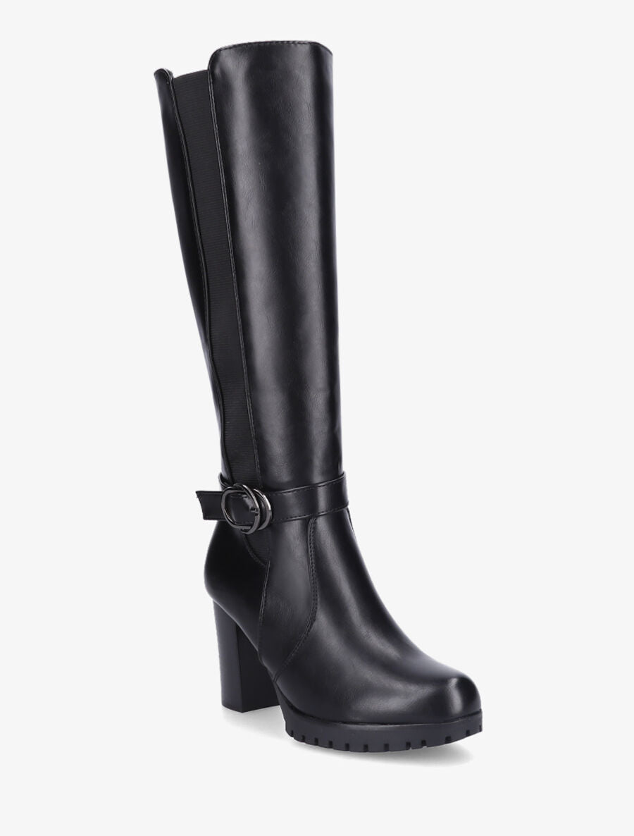 Bottes à talon et boucle élastiquées - Noir - 2
