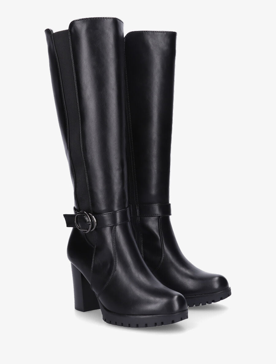 Bottes à talon et boucle élastiquées - Noir - 4