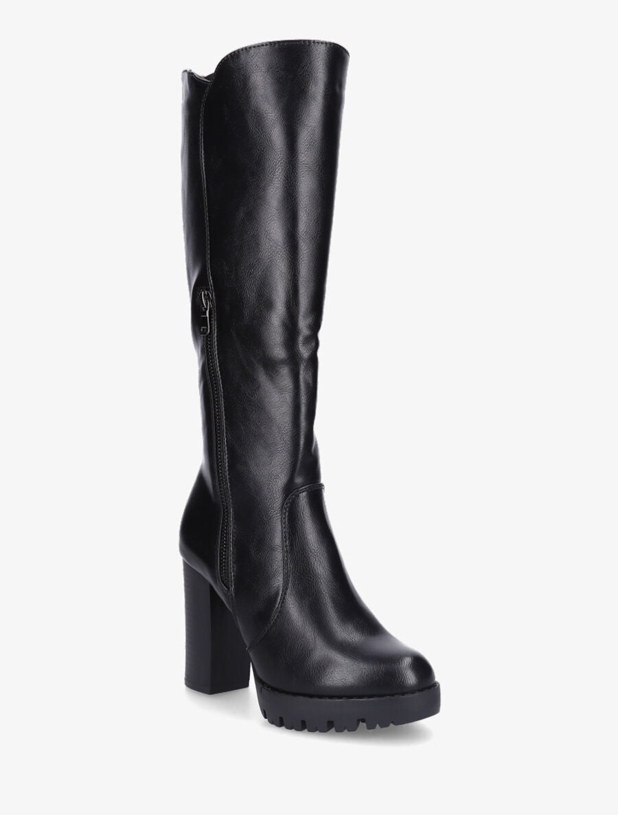 Bottes en simili à plateforme - Noir - 2