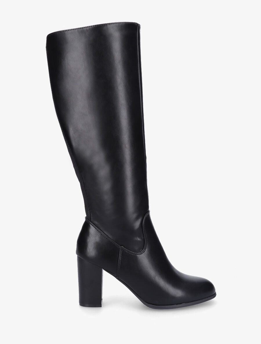 Bottes en simili à talon - Noir - 1