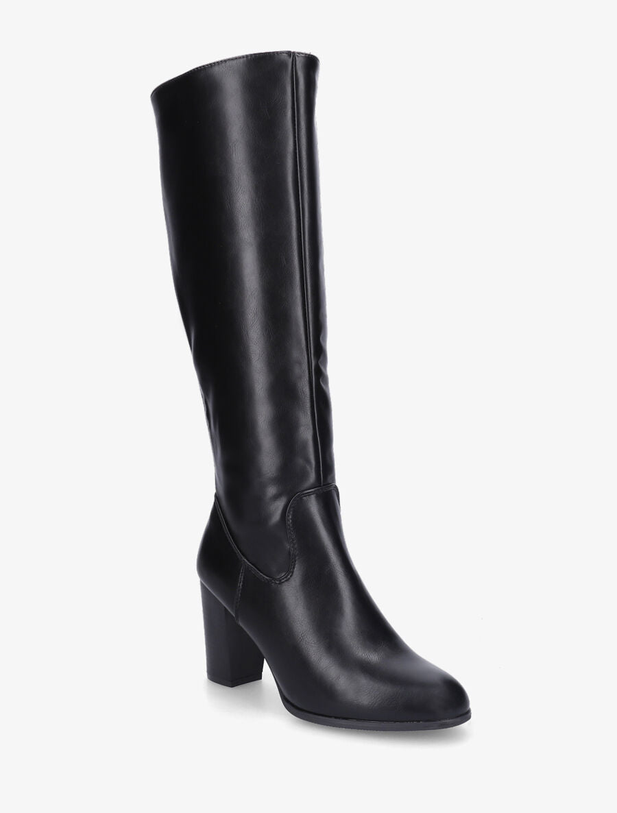Bottes en simili à talon - Noir - 2