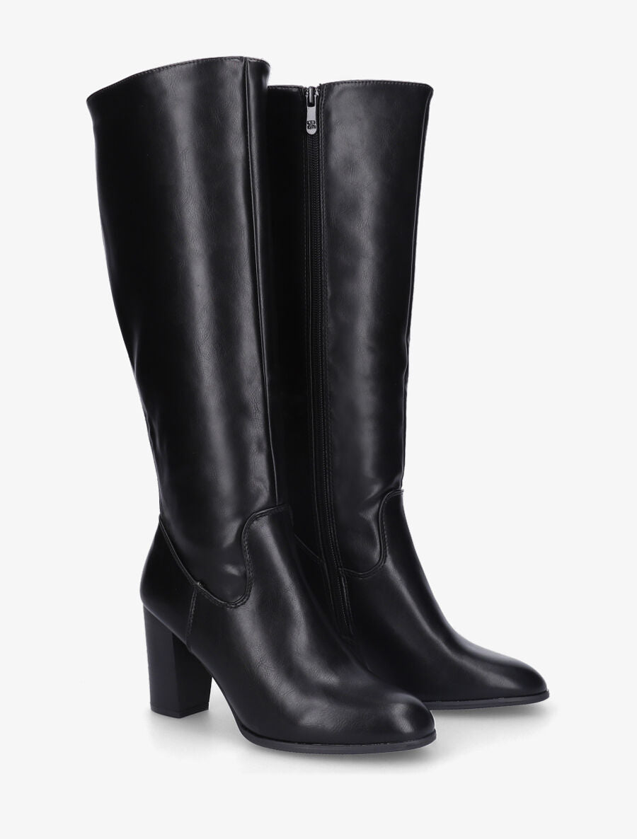 Bottes en simili à talon - Noir - 4