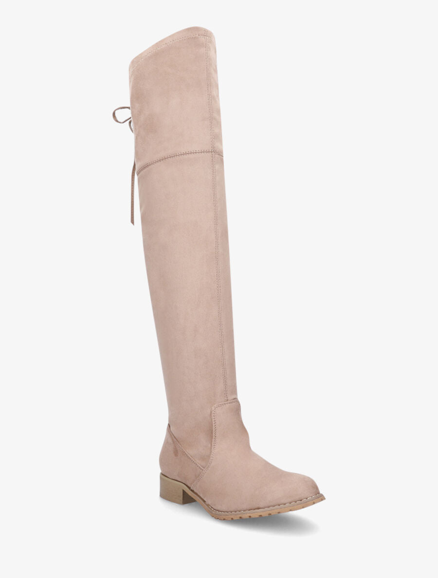 Cuissardes en suédine à cordon de serrage - Beige - 2