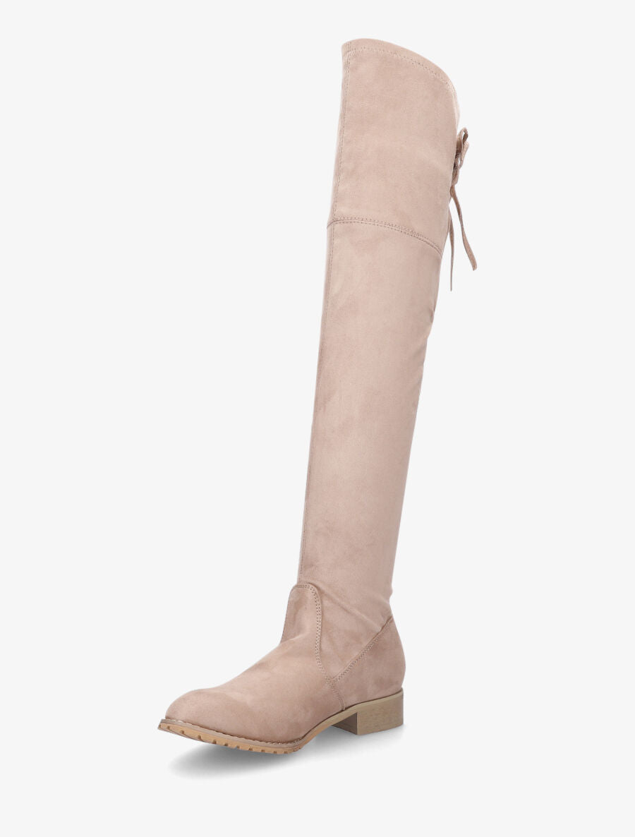 Cuissardes en suédine à cordon de serrage - Beige - 3