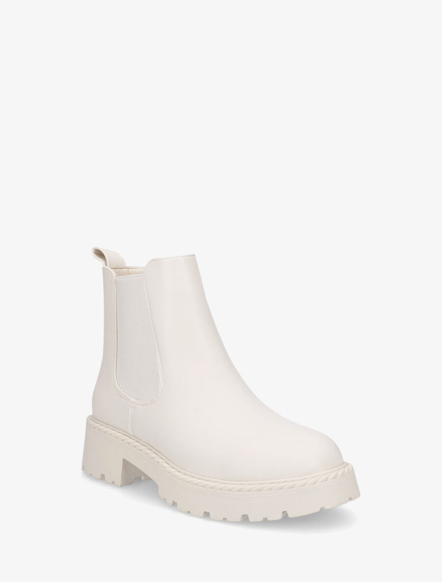 Bottines élastiquées à semelles crantées - Beige - 2