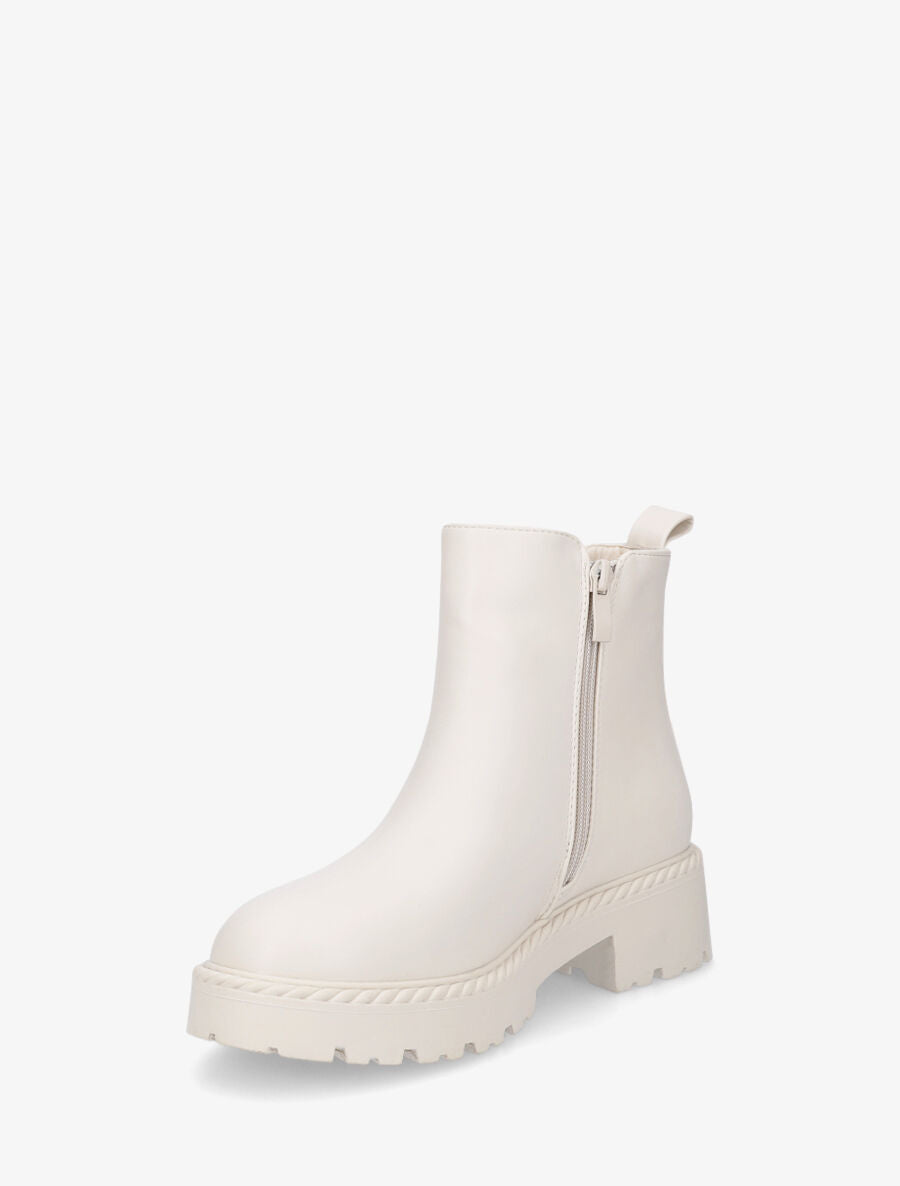 Bottines élastiquées à semelles crantées - Beige - 3