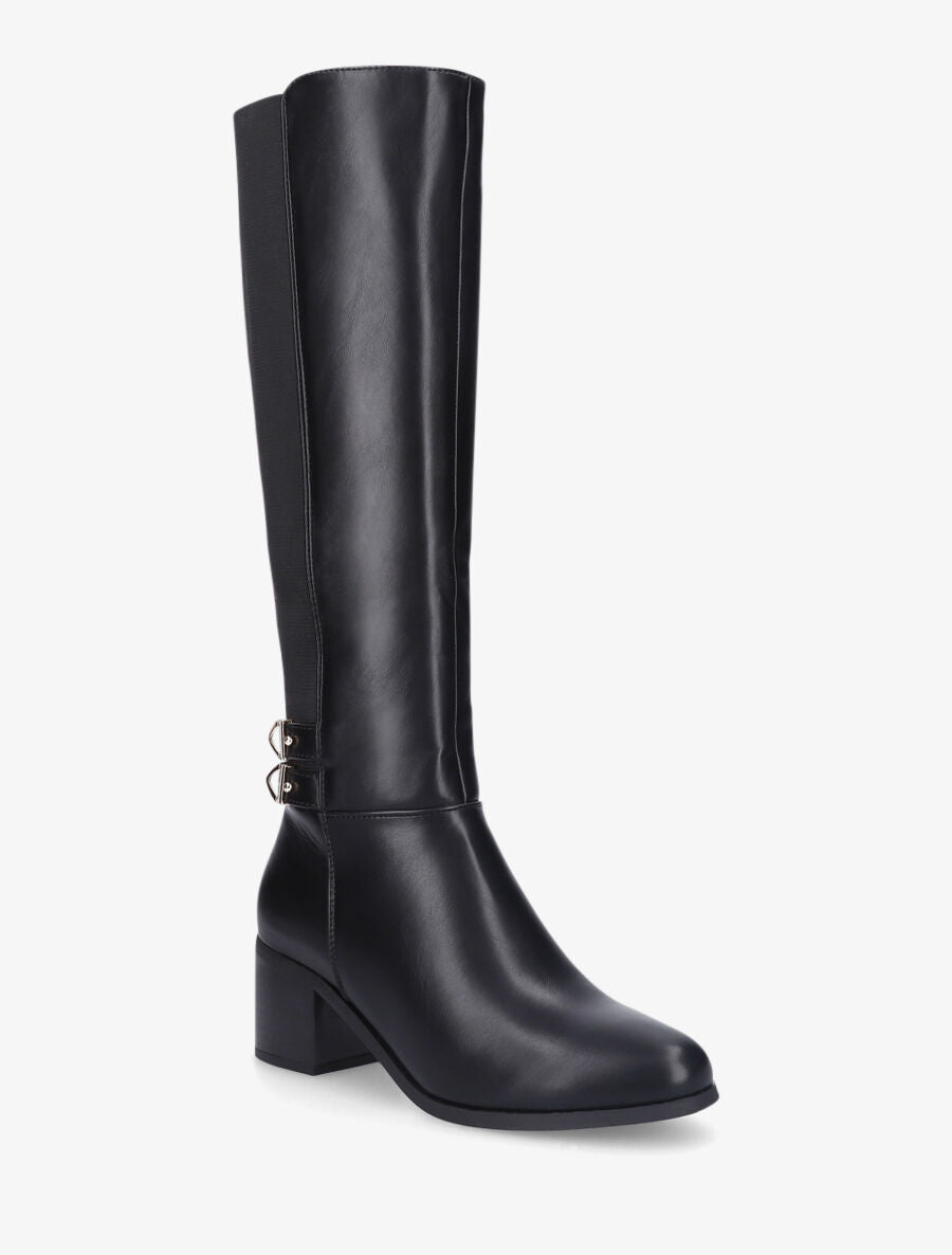 Bottes unies à double sangle - Noir - 2