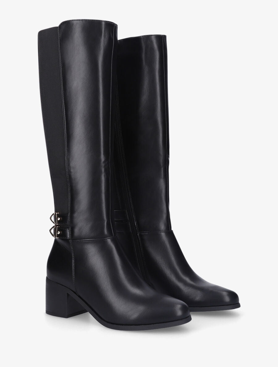 Bottes unies à double sangle - Noir - 4