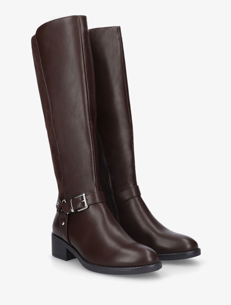 Bottes bi-matière sanglé - Marron - 4