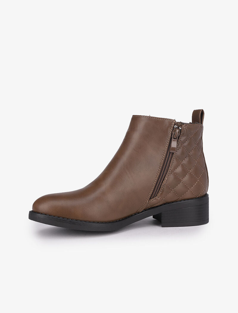 Bottines à contrefort matelassé - Marron - 4