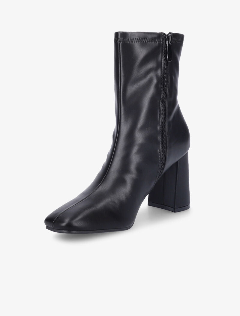 Bottines style chaussette à bouts carrés - Noir - 4