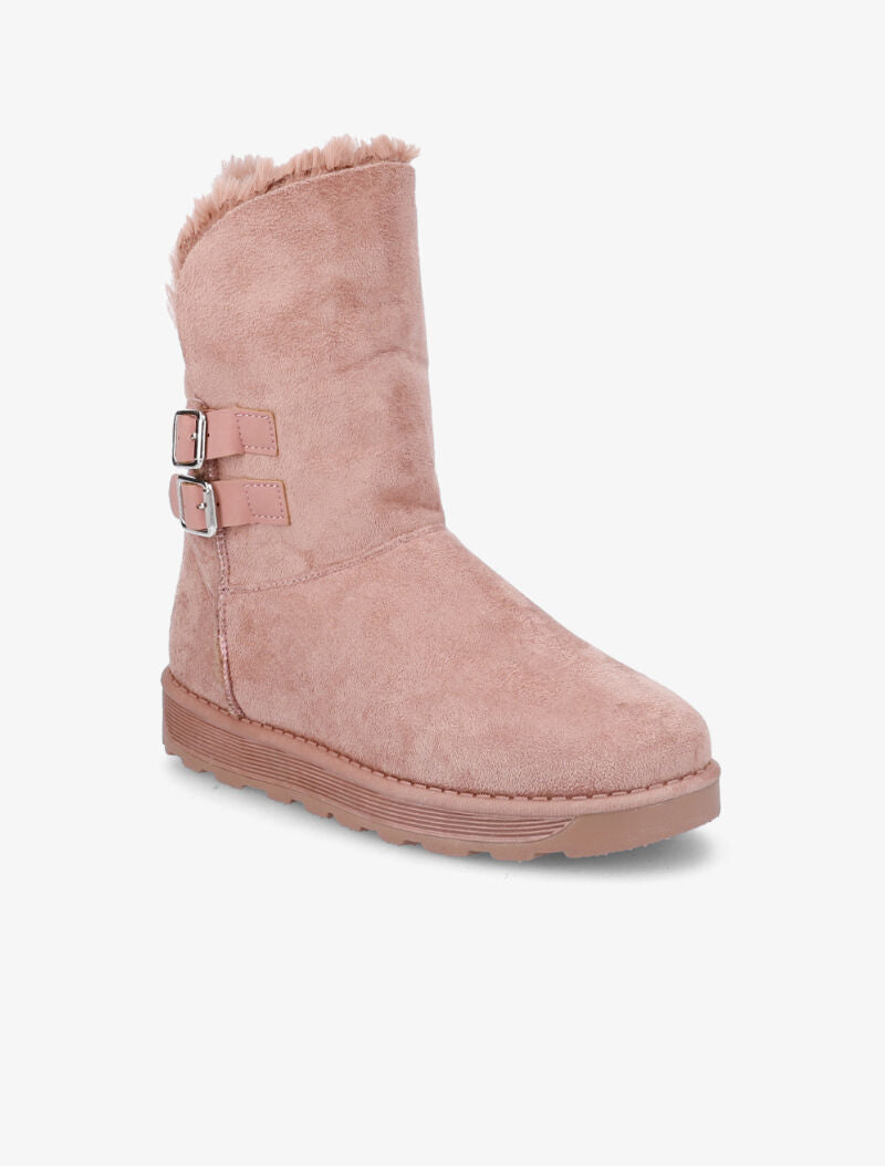Boots fourrées à sangles - Rose - 2