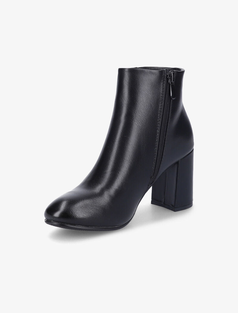 Bottines en simili à bande cloutée - Noir - 4
