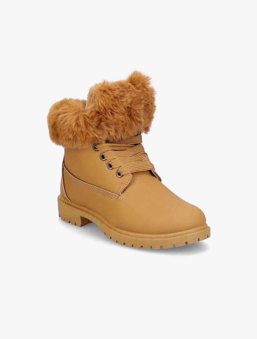 Boots à chevilles fourrées - Camel - 3