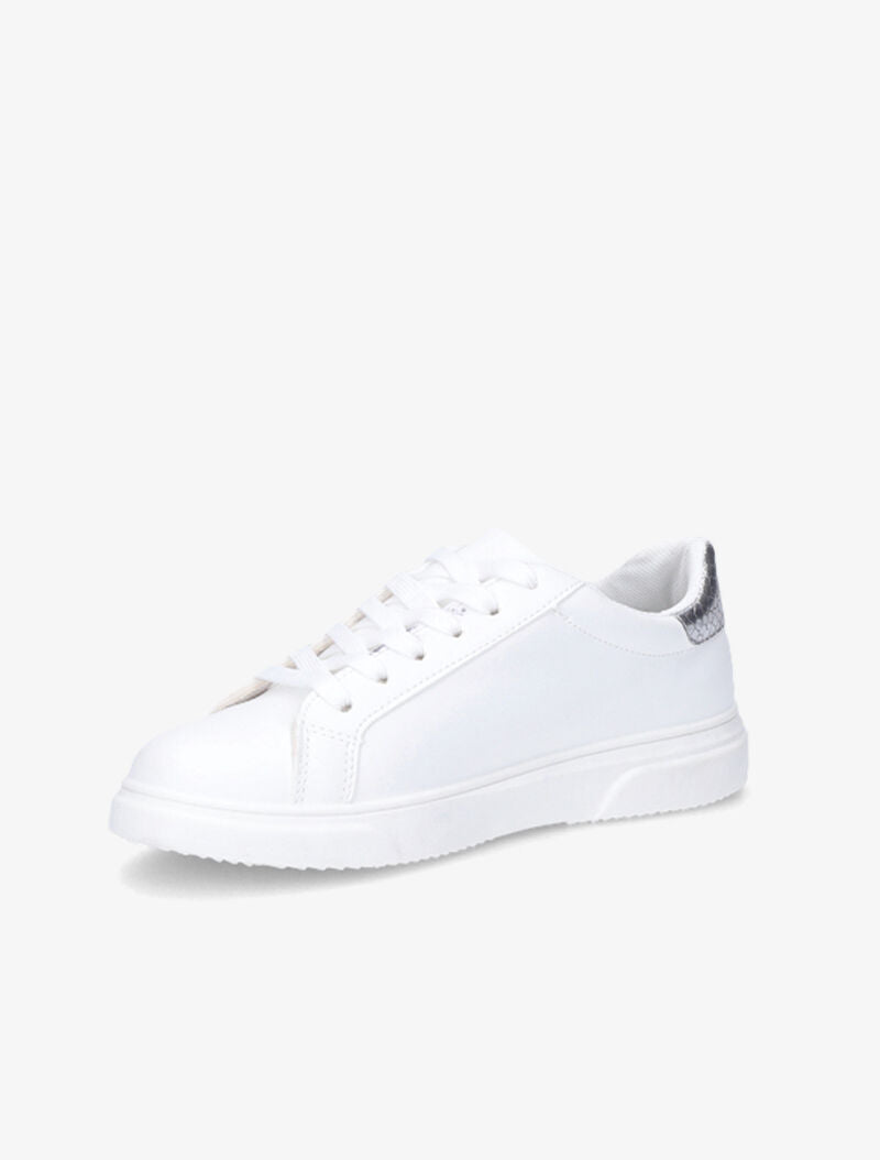 Sneakers à détails imprimés multi matière - Blanc/argent - 4