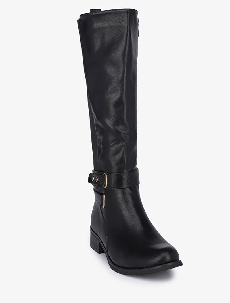 Bottes à bride et bandes élastiquées - Noir - 3