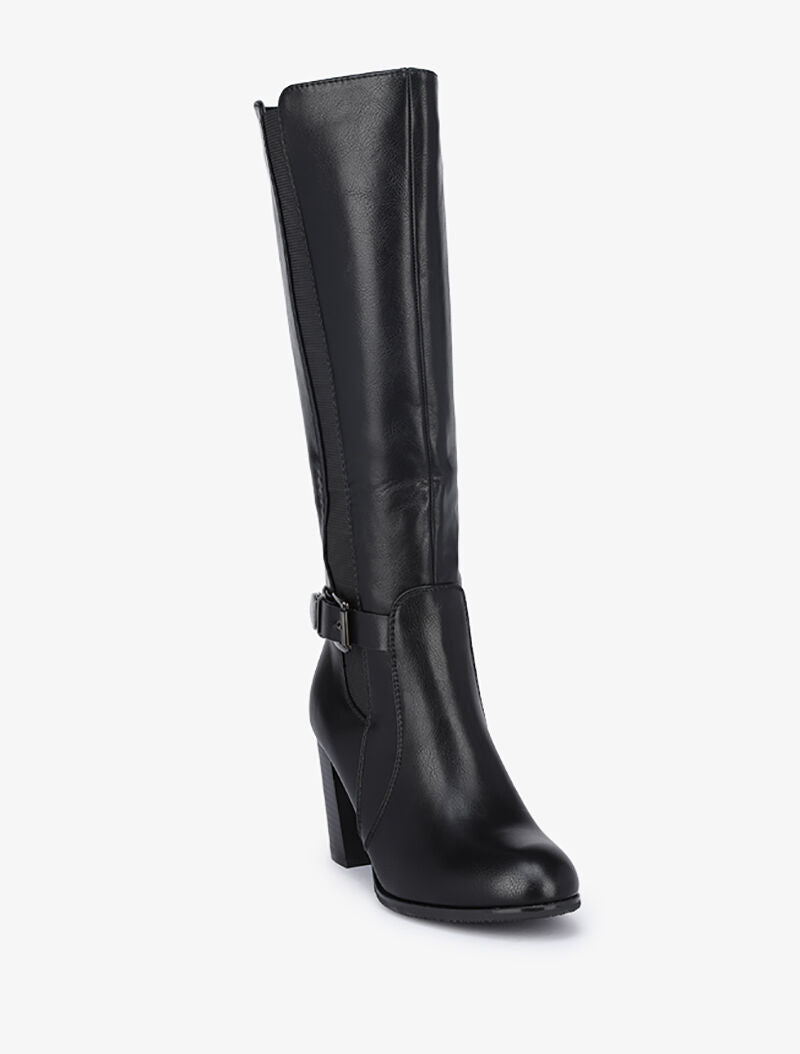 Bottes à talons et sangle - Noir - 2