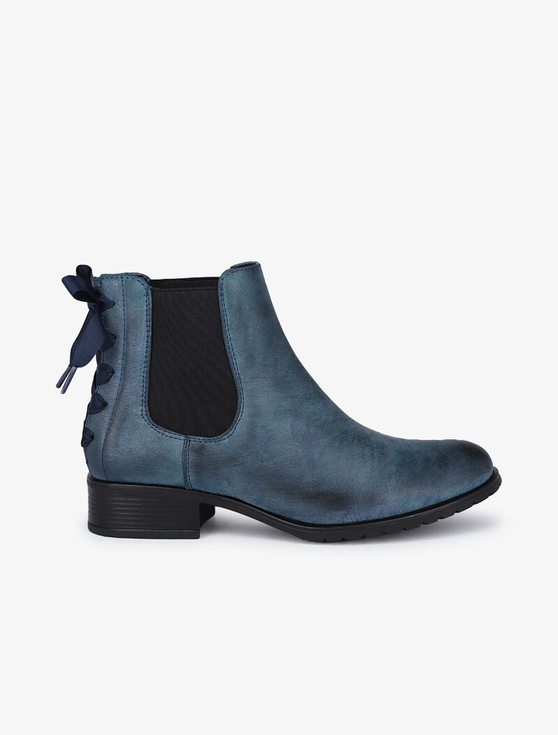 Chelsea boots à contrefort à corsage - Bleu - 2