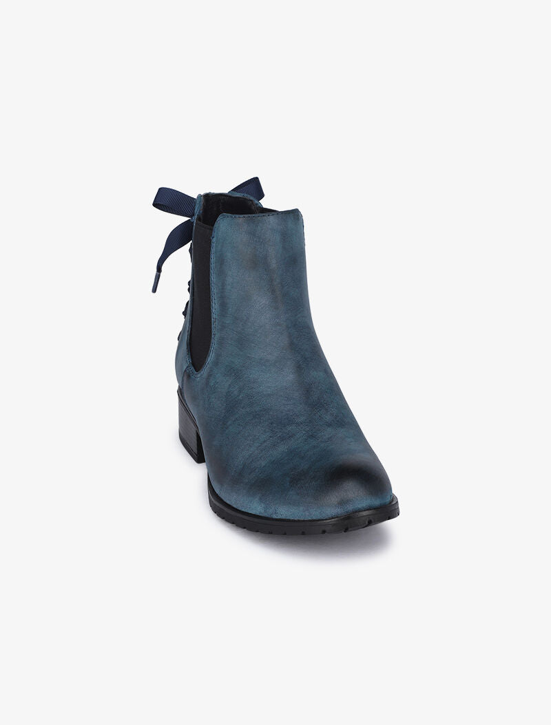 Chelsea boots à contrefort à corsage - Bleu - 3