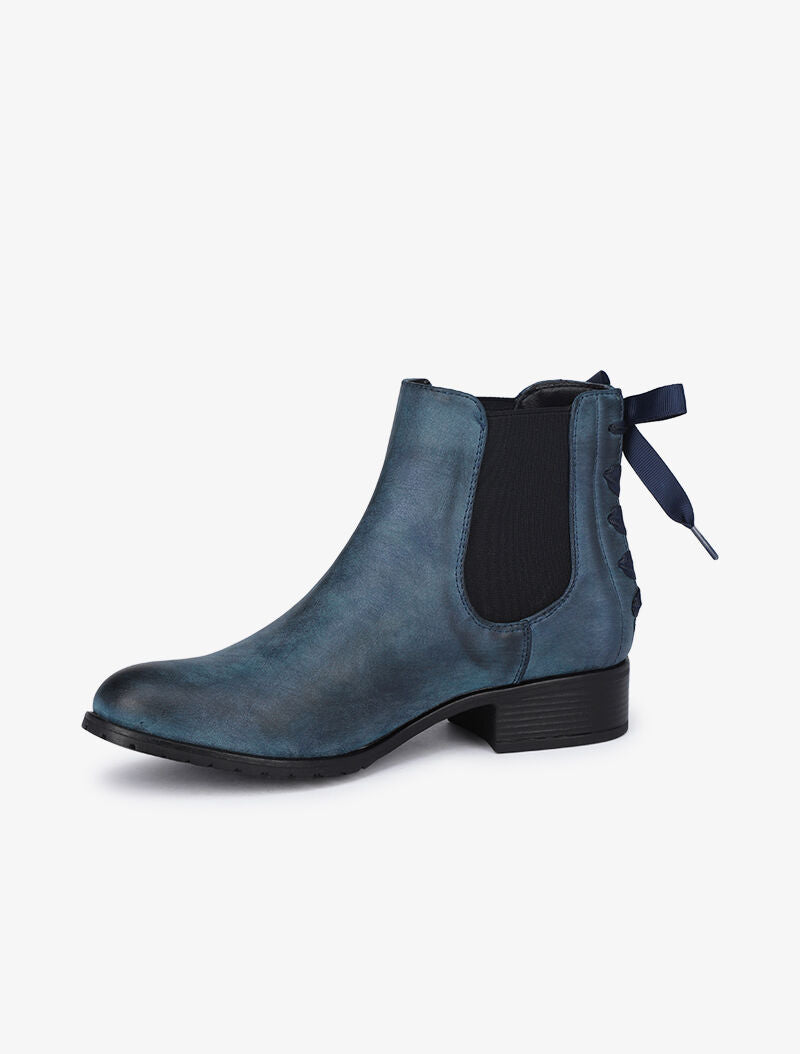 Chelsea boots à contrefort à corsage - Bleu - 4