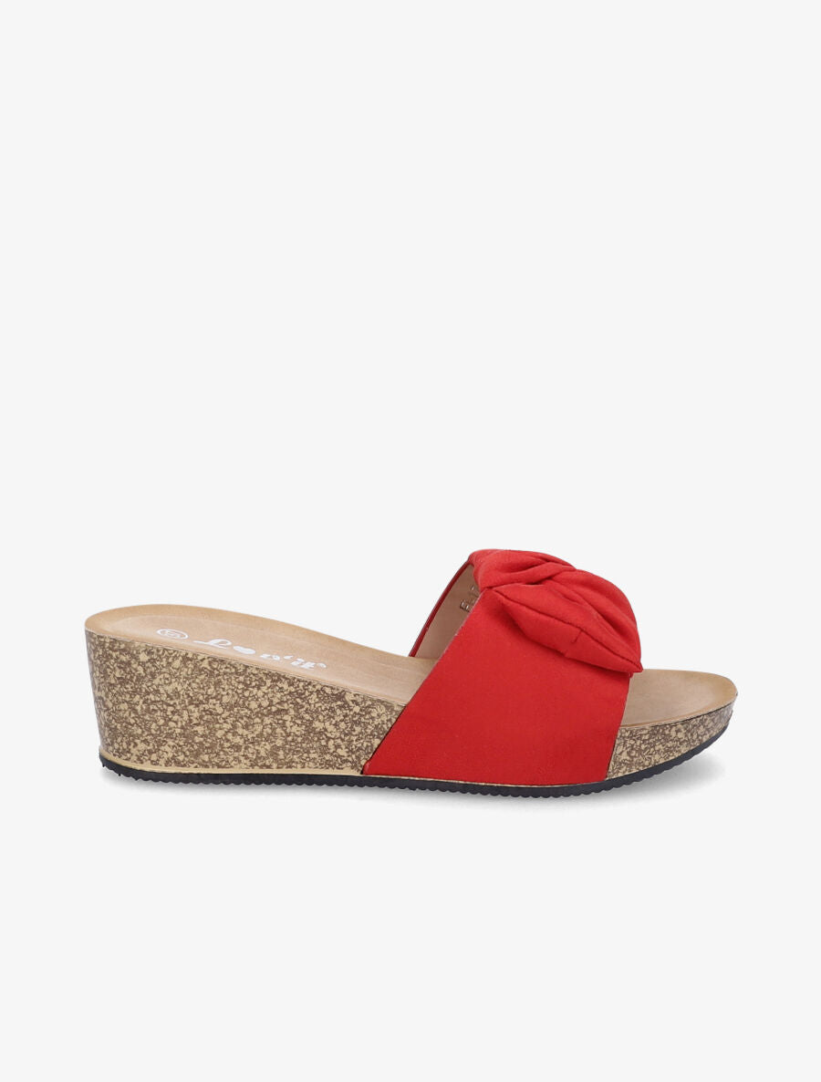 Mules compensées à noeud - Rouge - 2