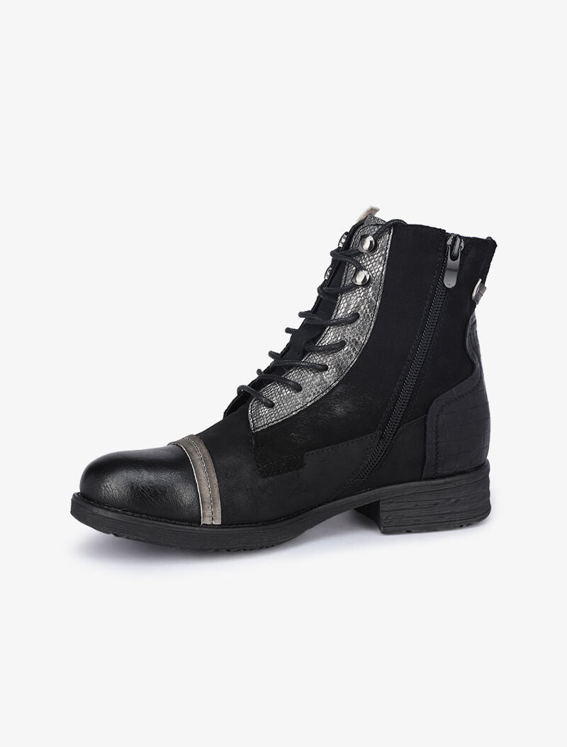 Boots style grunge à détails irisés - Noir - 4