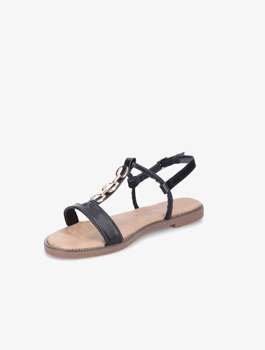 Nu-pieds brides à chaînes - Noir - 3