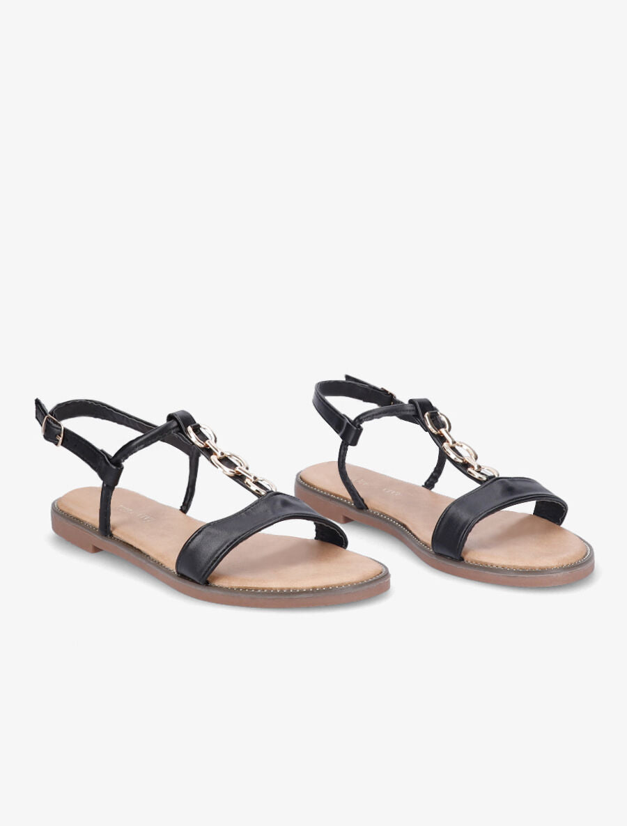 Nu-pieds brides à chaînes - Noir - 4