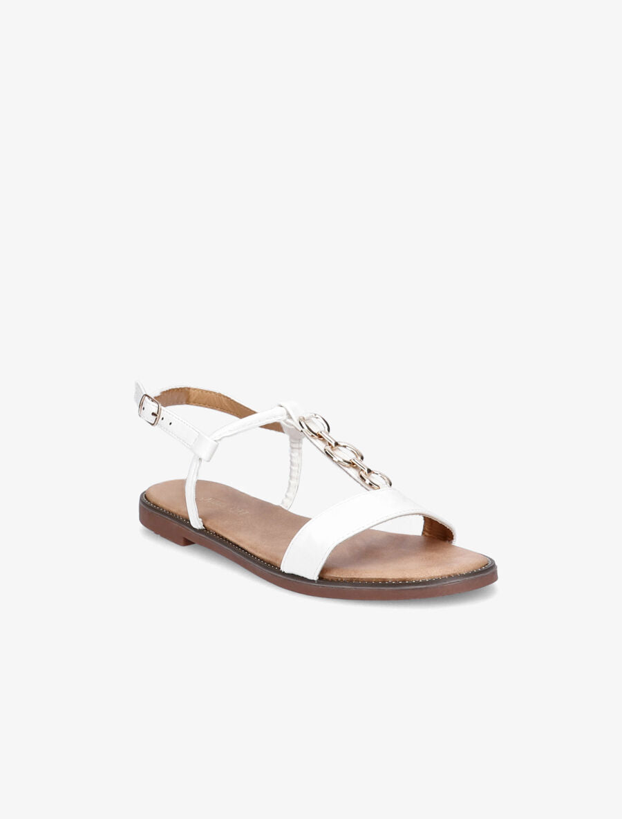Nu-pieds brides à chaînes - Blanc - 1