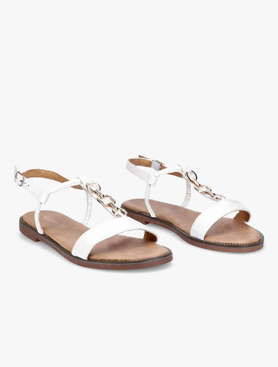 Nu-pieds brides à chaînes - Blanc - 4