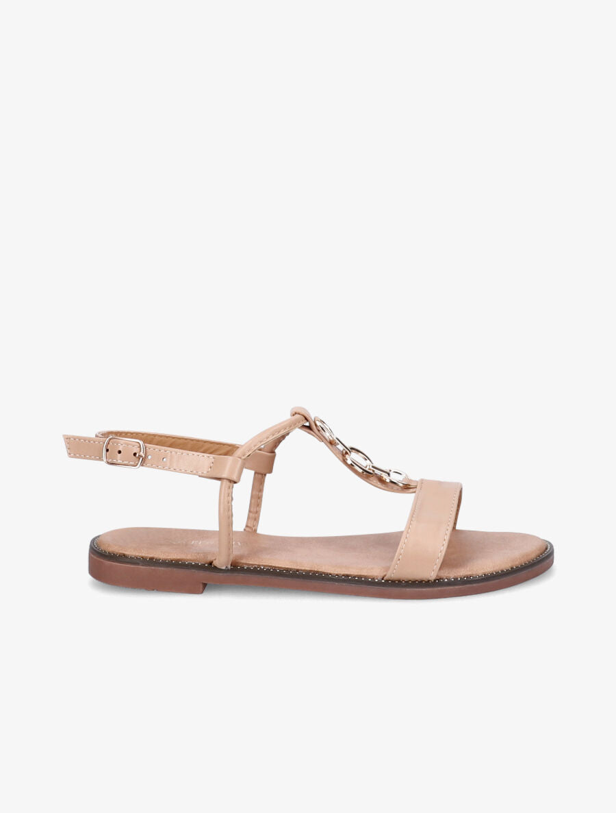 Nu-pieds brides à chaînes - Beige - 2