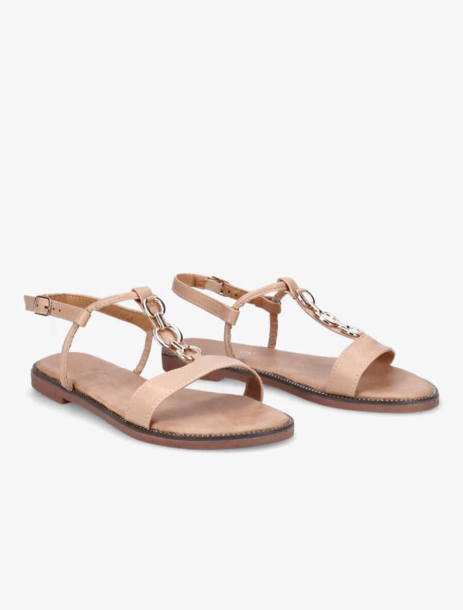 Nu-pieds brides à chaînes - Beige - 4