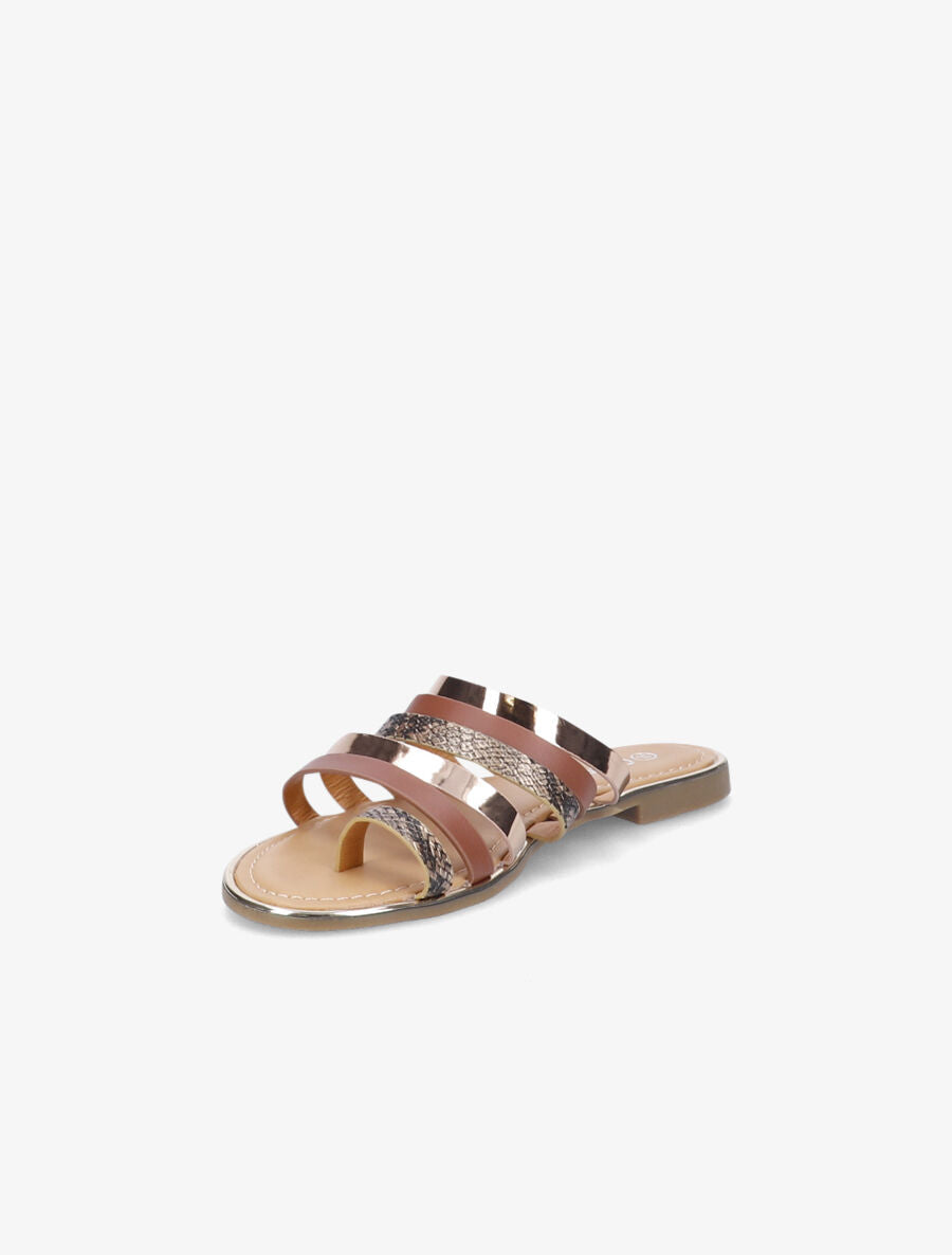 Nu-pied bi-matière multibrides - Camel - 3