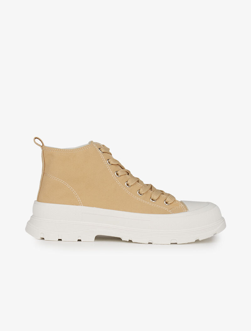 Tennis en toile à semelles épaisses - Beige - 2