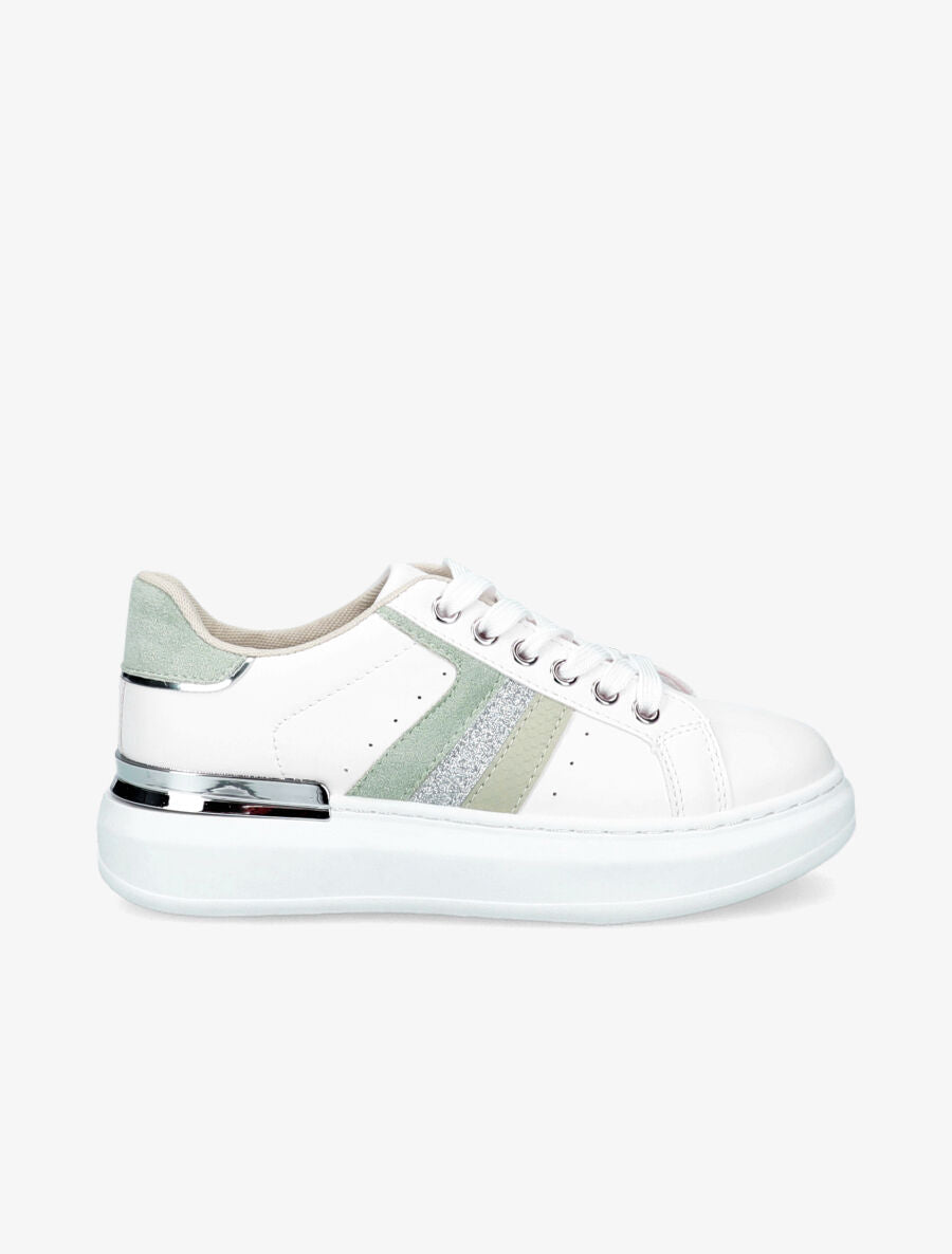 Sneakers à détail métallique - Vert d&