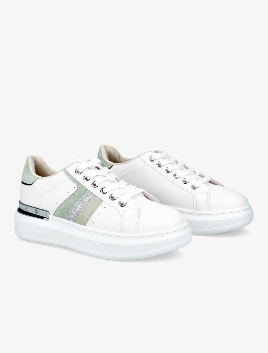 Sneakers à détail métallique - Vert d&