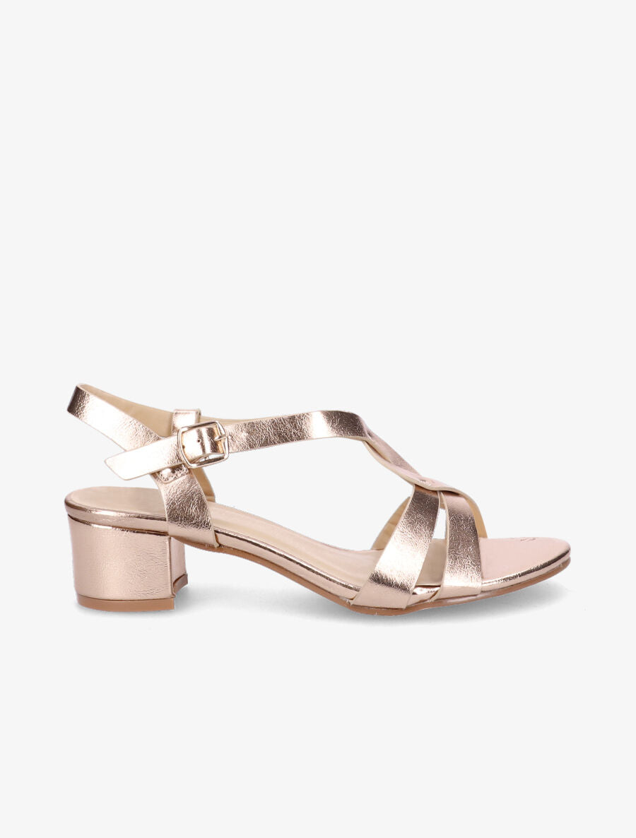 Sandales en simili vernies - Rose gold - 5